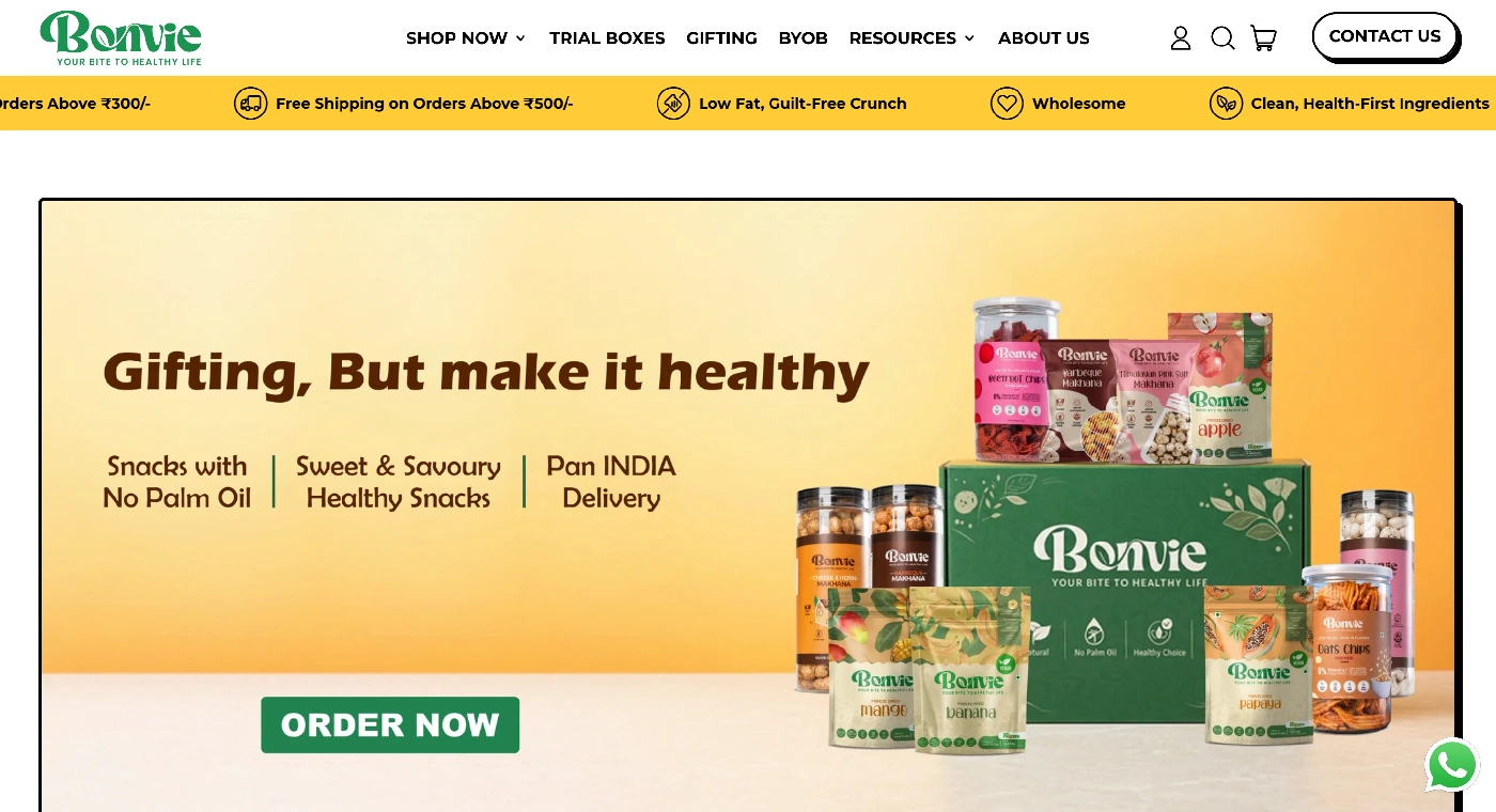 Bonvie Snacks Shopify store built by Conceptial Media