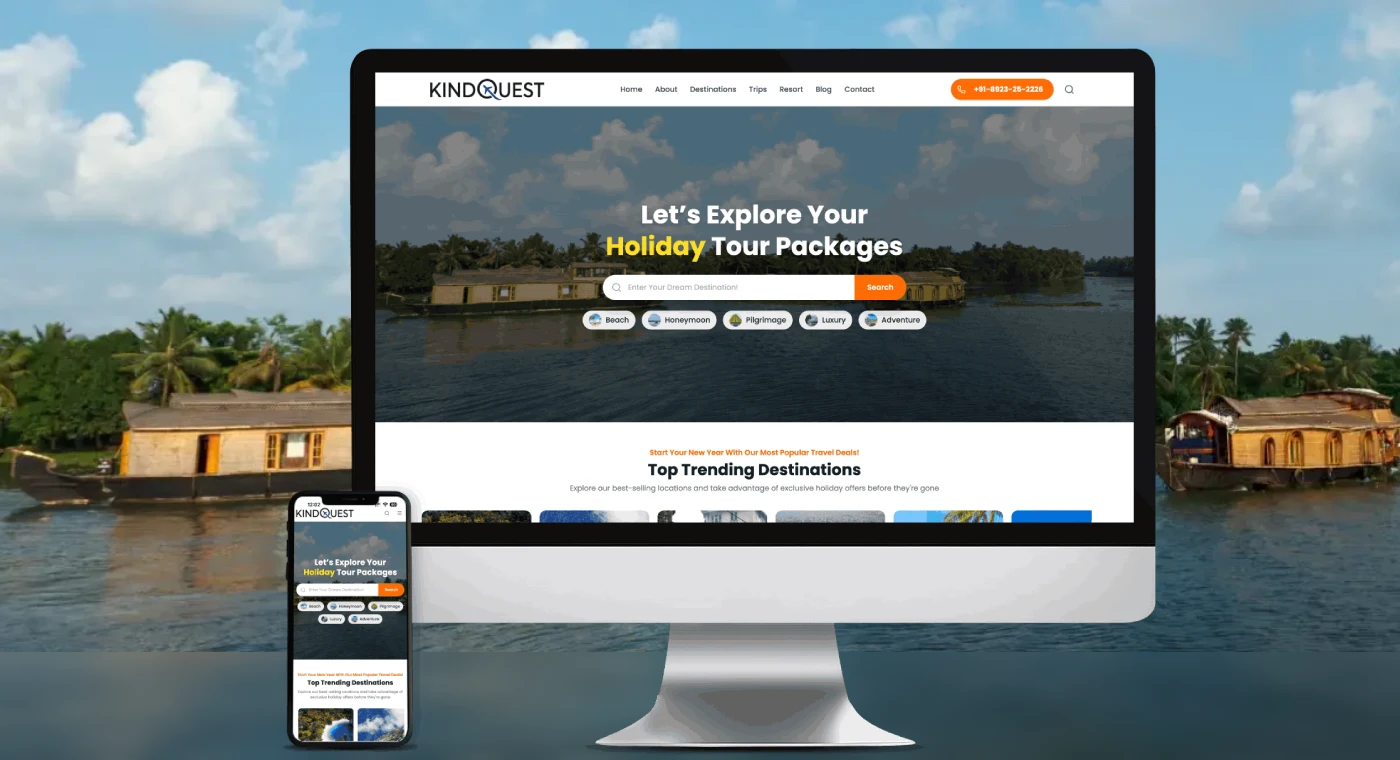 KindQuest Travel web application built by Conceptial Media
