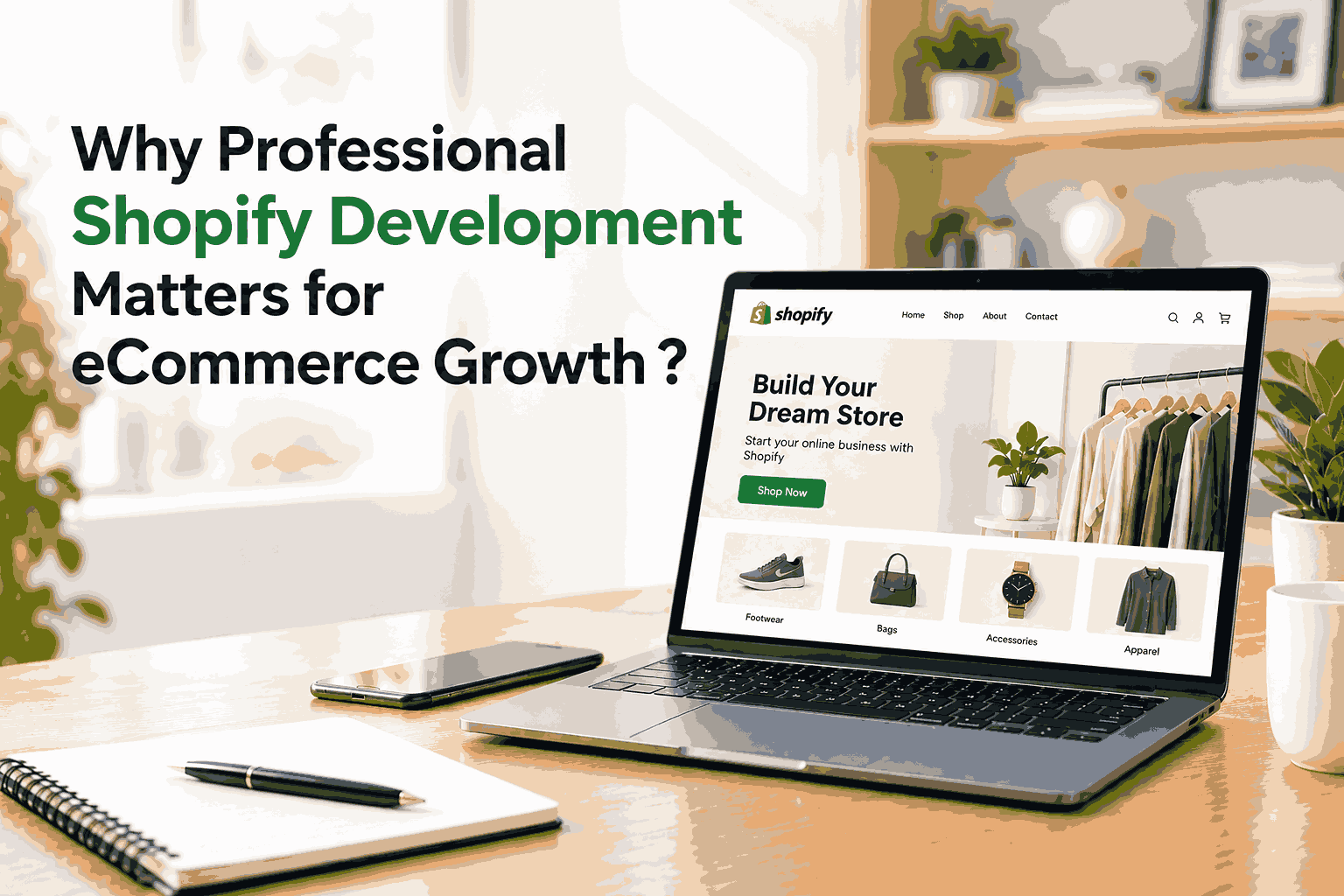 Professional Shopify development driving eCommerce growth through a fast, user-friendly online store.