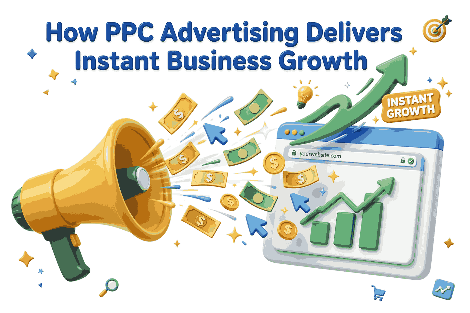 How PPC Advertising Delivers Instant Business Growth through targeted ads, increased website traffic, leads, and conversions.