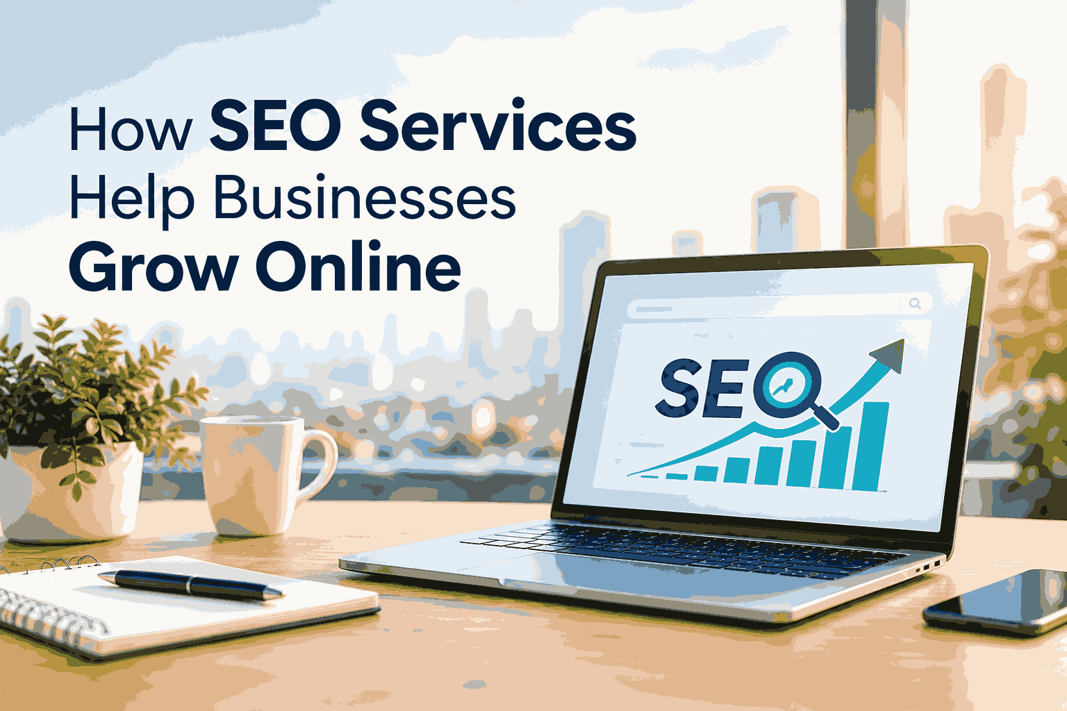SEO services helping businesses grow online with improved Google rankings, increased organic traffic, and digital marketing strategies.
