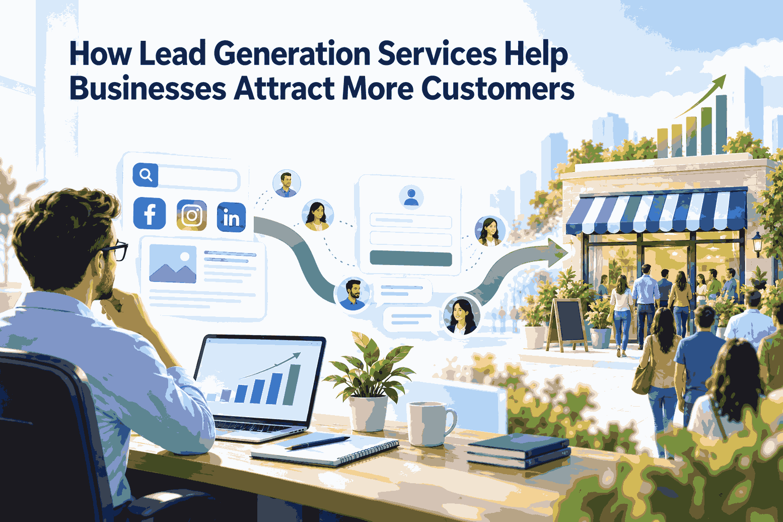 Lead generation services helping businesses attract potential customers, generate qualified leads, and increase sales through digital marketing strategies.