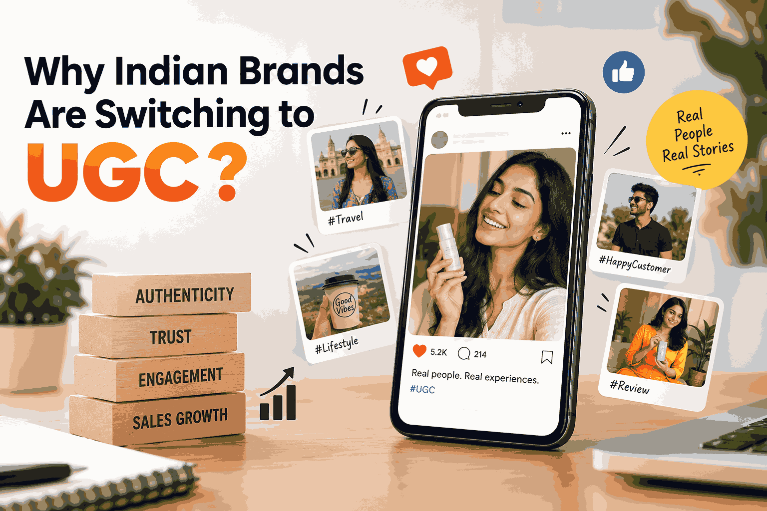 User-generated content (UGC) helping Indian brands build customer trust, boost social media engagement, and increase brand awareness through authentic customer experiences.