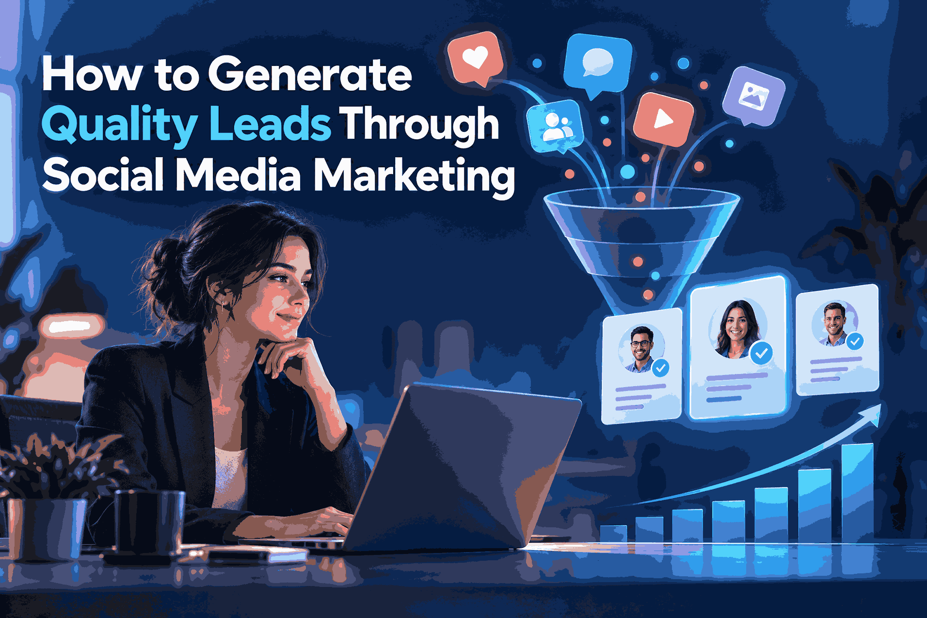 Social media marketing strategies to generate quality leads, attract target audiences, increase engagement, and drive business growth.