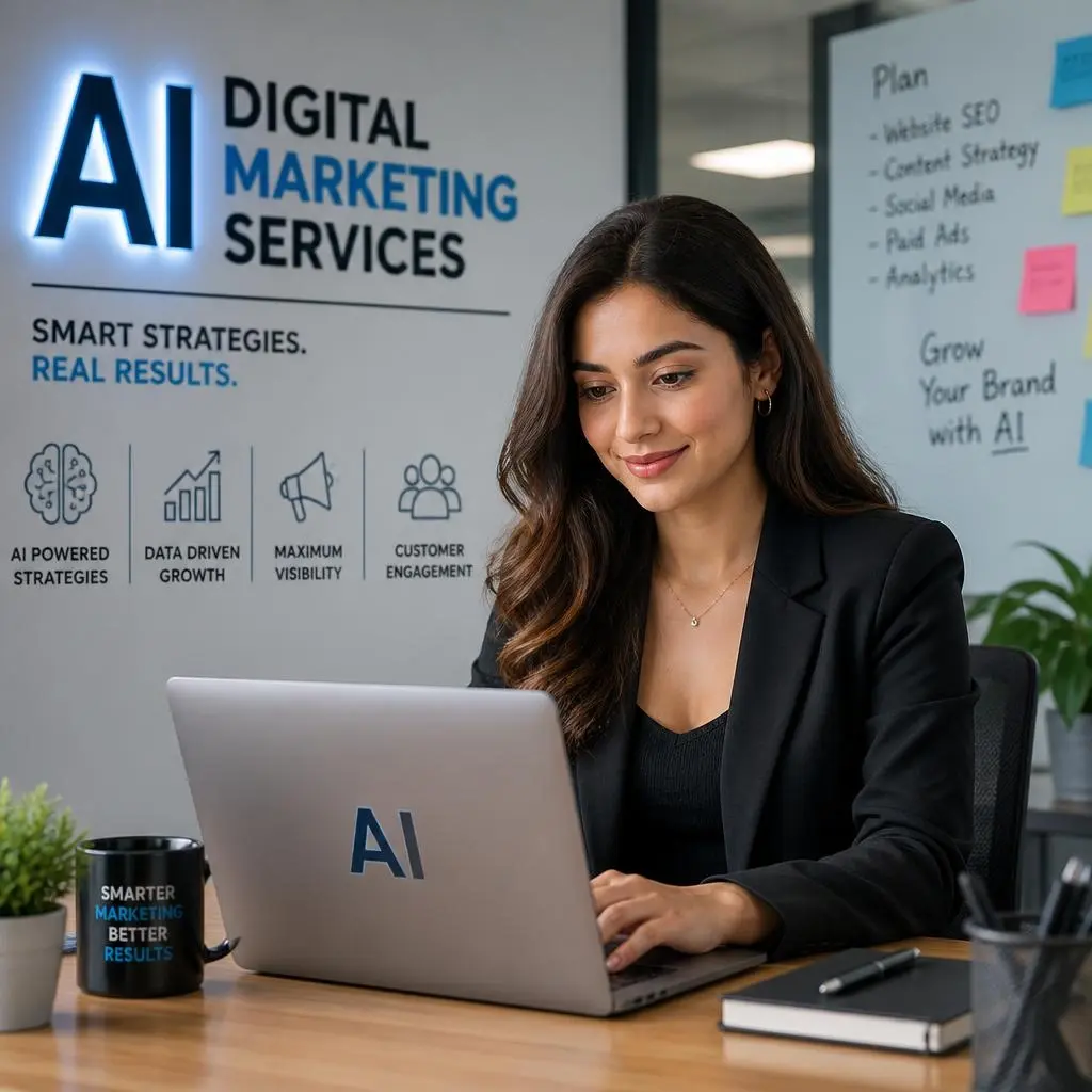 Conceptial Media glowing AI network connections