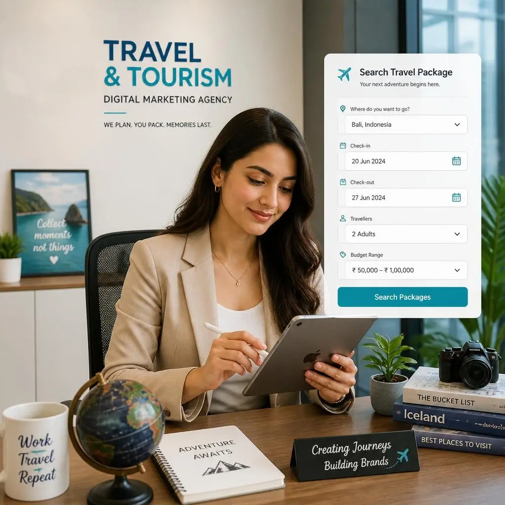 Hotelier reviewing direct booking analytics dashboard